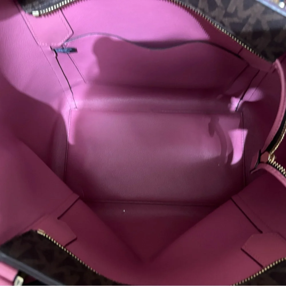 Michael Kors Pink and Gray Signature Tote
